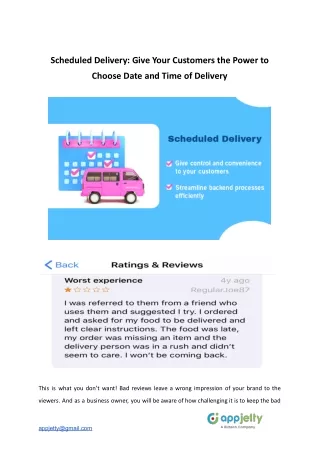 scheduled delivery give your customers the power