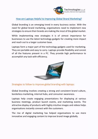 how are laptops helpful to improving global brand