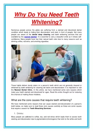 why do you need teeth whitening