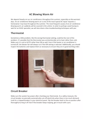 ac blowing warm air