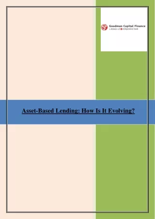 asset based lending how is it evolving