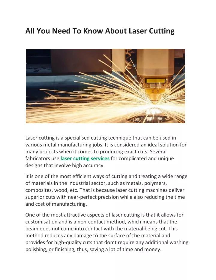 all you need to know about laser cutting