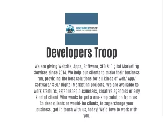 developers troop we are giving website apps