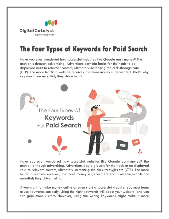 the four types of keywords for paid search