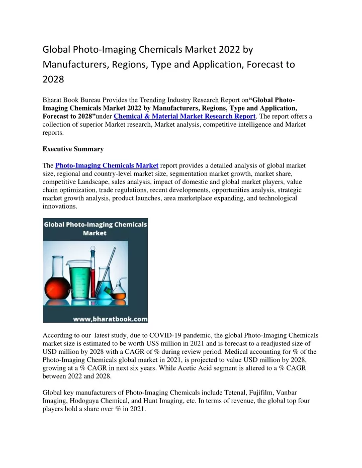 global photo imaging chemicals market 2022