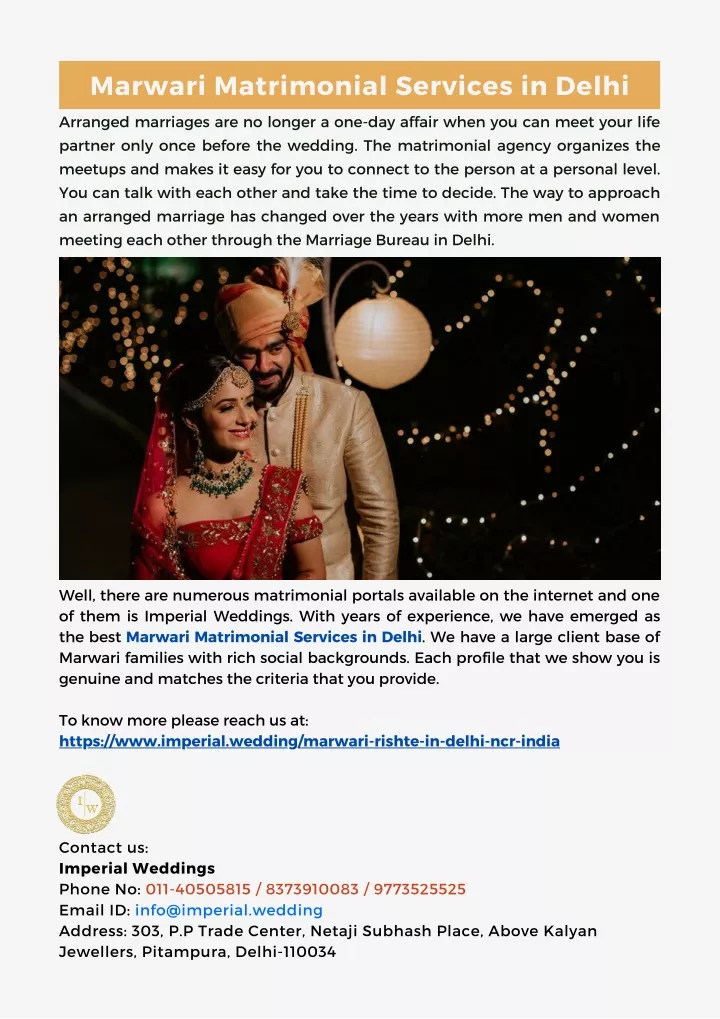 marwari matrimonial services in delhi