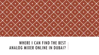 where i can find the best analog mixer online