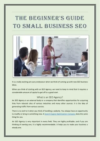 THE BEGINNER GUIDE TO SMALL BUSINESS SEO