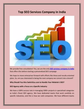 Top Seo services Company in India