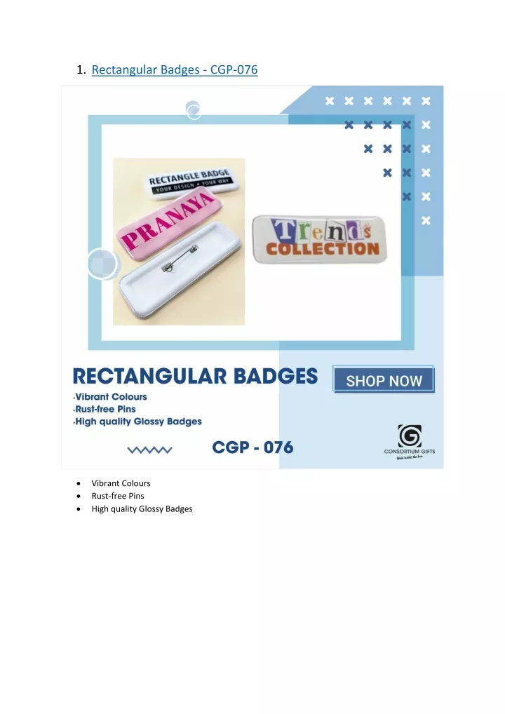 1 rectangular badges cgp 076