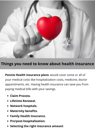 Things you need to know about health insurance