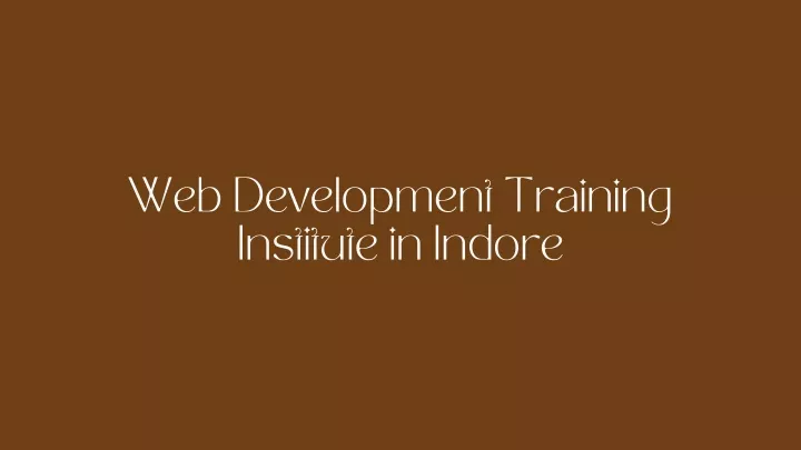 web development training institute in indore