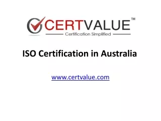 ISO Certification in Australia - Certvalue