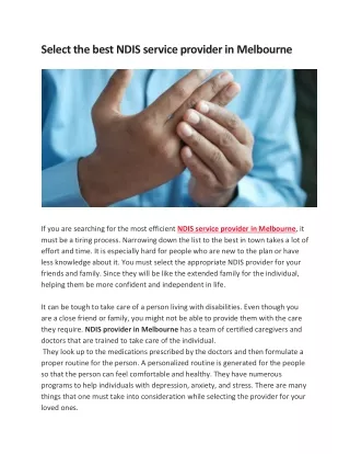 NDIS service provider in Melbourne