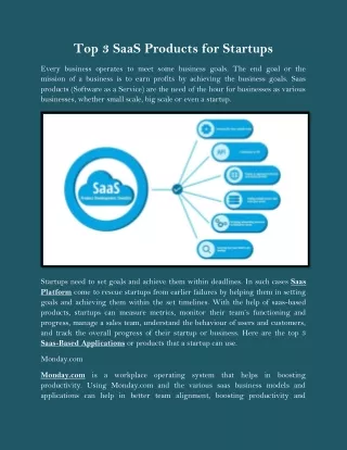 top 3 saas products for startups