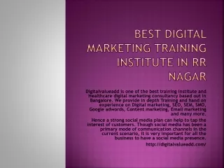 best digital marketing training institute in rr nagar