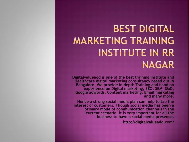 best digital marketing training institute in rr nagar