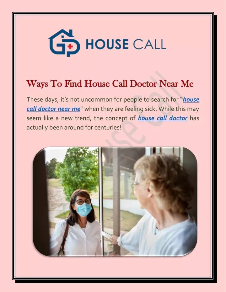 ways to find house call doctor near me ways