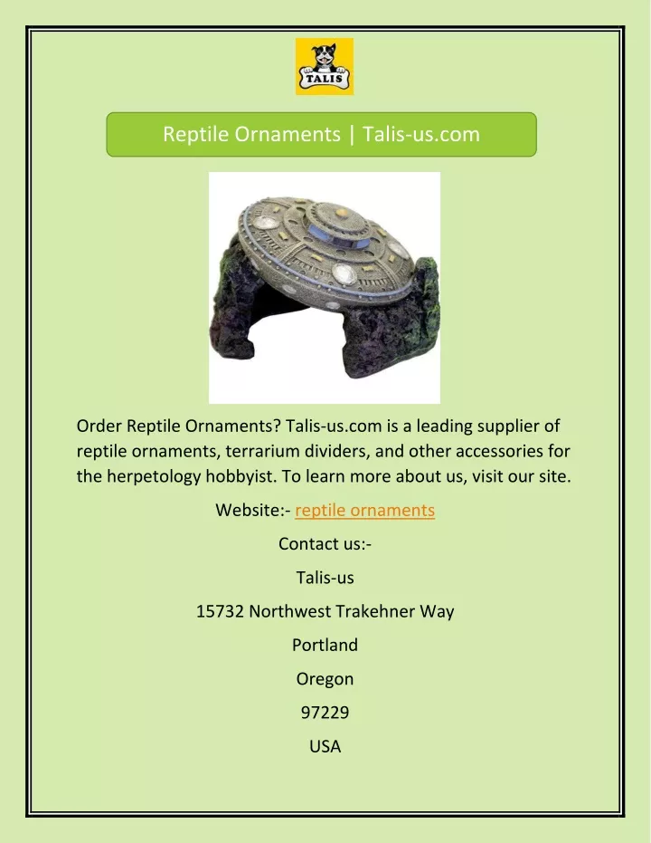 reptile ornaments talis us com