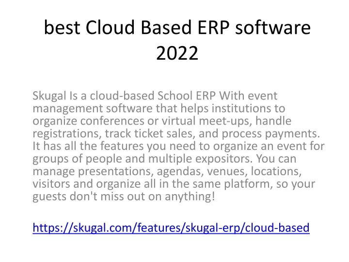 best cloud based erp software 2022