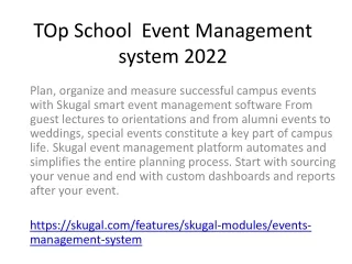 top school event management system 2022