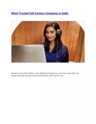 most trusted call centers company in india