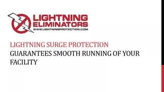 lightning surge protection guarantees smooth running of your facility