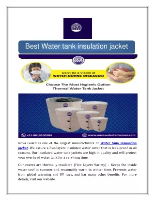 Best Water tank insulation jacket