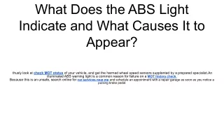 What Does the ABS Light Indicate and What Causes It to Appear_