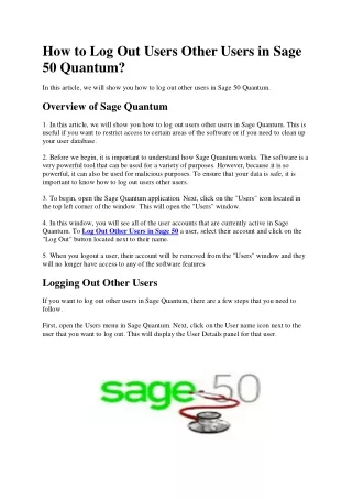 how to log out users other users in sage