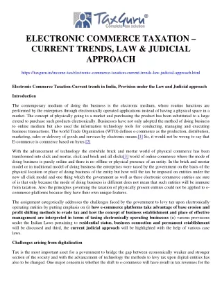electronic commerce taxation current trends