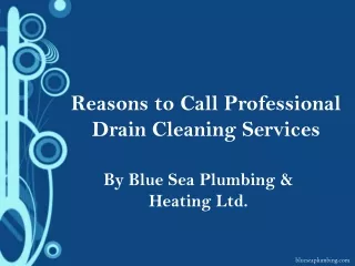 Reasons to Call Professional Drain Cleaning Services