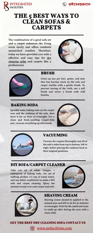 The 5 Best Ways to Clean Sofas & Carpets | PS Facilities