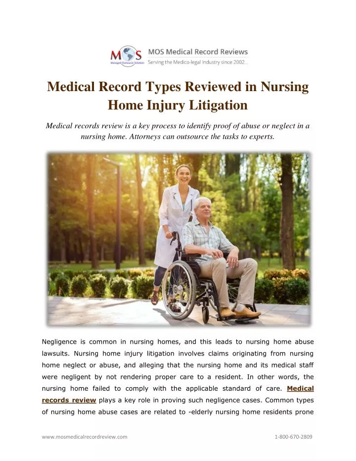 medical record types reviewed in nursing home