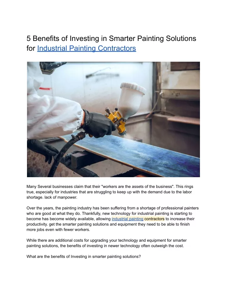 5 benefits of investing in smarter painting