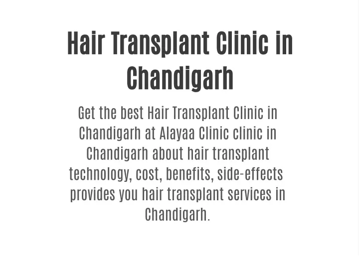 hair transplant clinic in chandigarh get the best