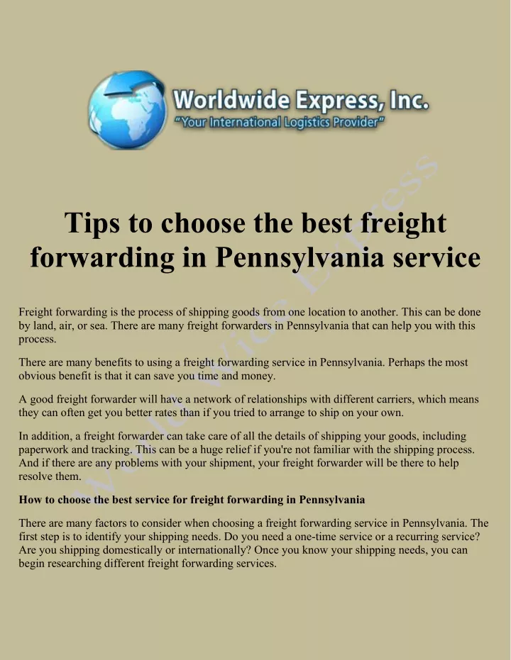 tips to choose the best freight forwarding