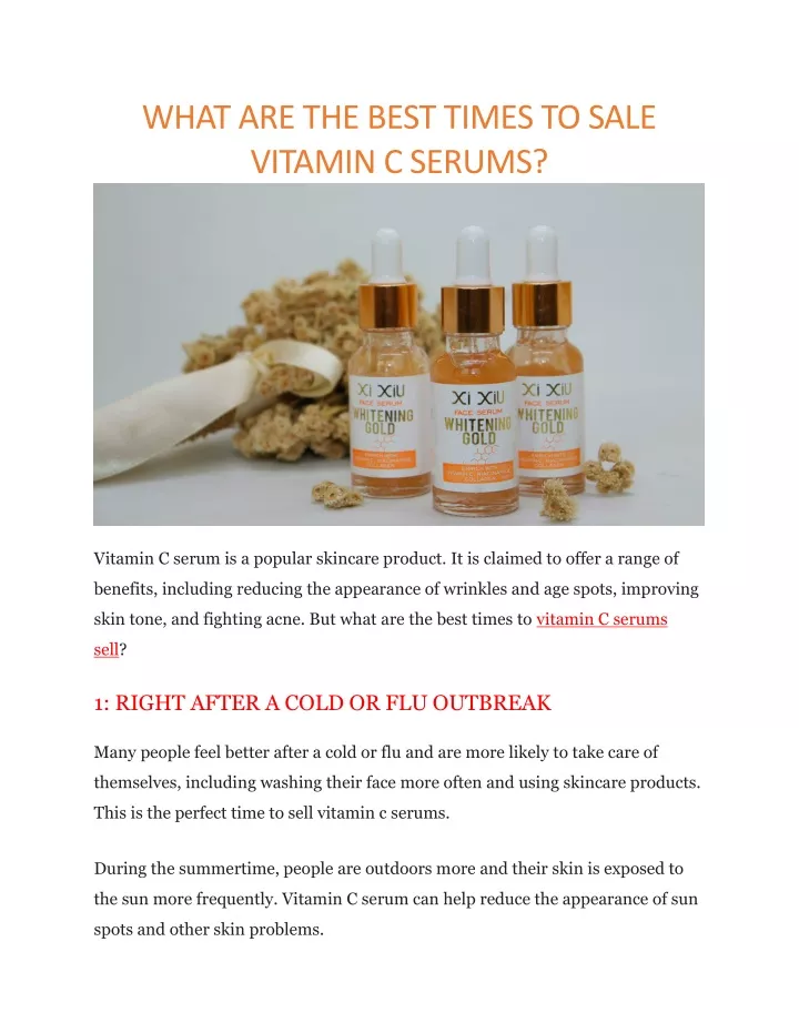 what are the best times to sale vitamin c serums