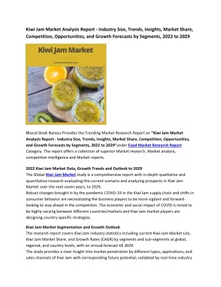 kiwi jam market analysis report industry size