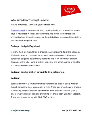 What is Sadaqah Jariyah