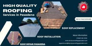 High Quality Roofing Services in Pasadena