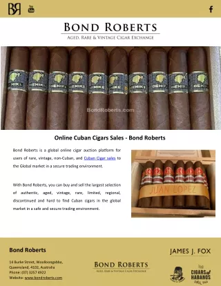 online cuban cigars sales bond roberts