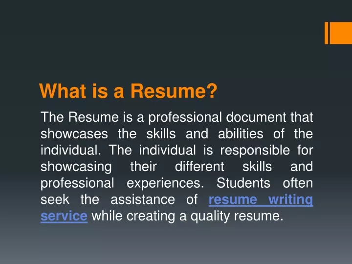 what is a resume