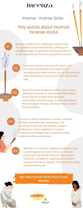 Key points about Incenza Incense sticks