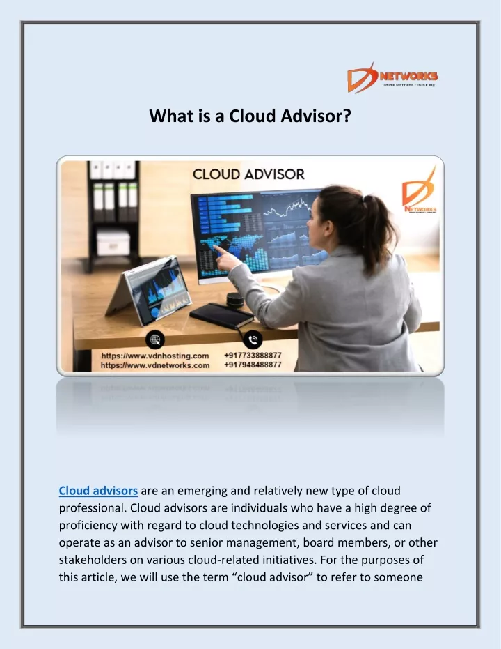 what is a cloud advisor