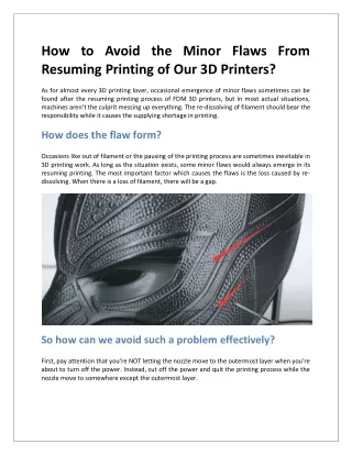 How to Avoid the Minor Flaws From Resuming Printing of Our 3D Printers