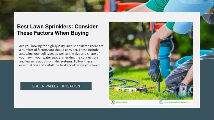 best lawn sprinklers consider these factors when