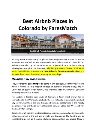 best airbnb places in colorado by faresmatch