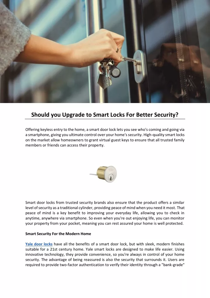 should you upgrade to smart locks for better