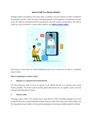 how to talk to a doctor online